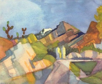 August Macke Painting - Rocky Landscape August Macke